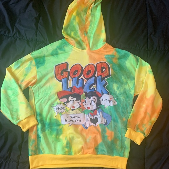 SHEIN Tops - NWOT SHEIN tie-dyed graphic print hoodie